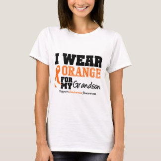 Abnutzungs-Orange der Leukämie-I für meinen Enkel T-Shirt