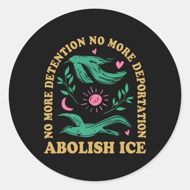 Abolish Ice Retro Protest und widerstehen Support  Runder Aufkleber (Vorderseite)
