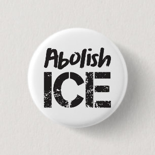 Abolish ICE Schwarz auf Weiß Button