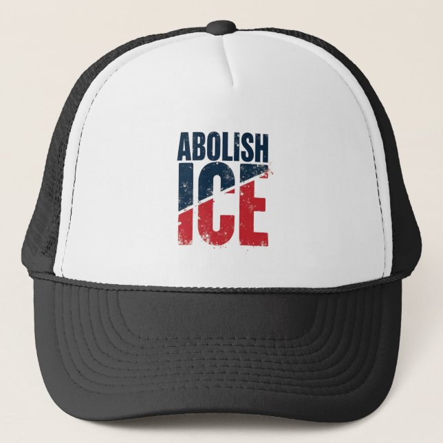 Abolish ICE Vintag Protest Truckerkappe (Vorderseite)