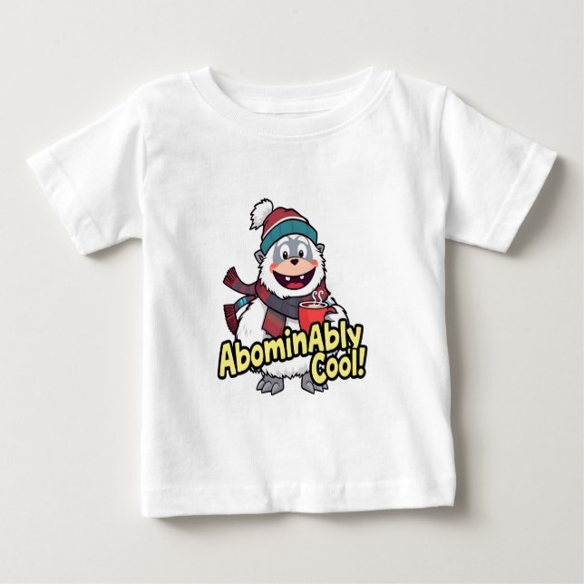 Abominierlich Cooles Winter Yeti Design Baby T-shirt (Vorderseite)