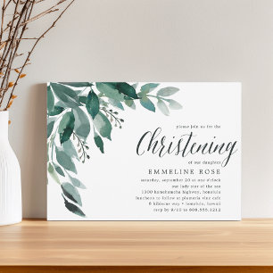 Abondant feuillage   Invitation Christening