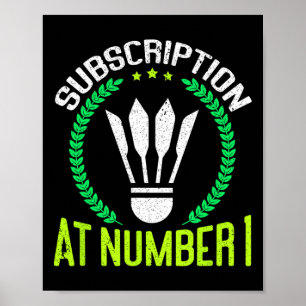 Abonnement bei Nummer 1 Funny Badminton Poster