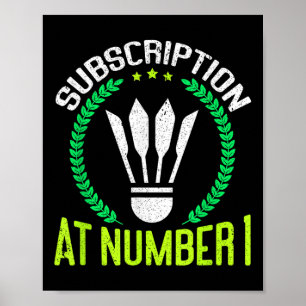 Abonnement bei Nummer 1 Lustiger Badminton Poster