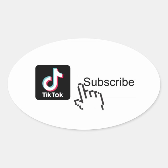 abonnieren meinen Tiktok-Kanalaufkleber Ovaler Aufkleber (Vorderseite)