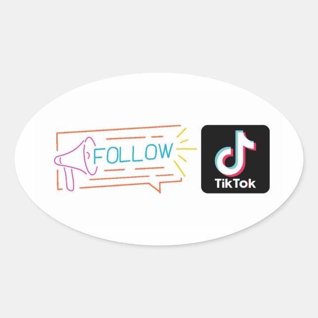 abonnieren meinen Tiktok-Kanalaufkleber Ovaler Aufkleber (Vorderseite)