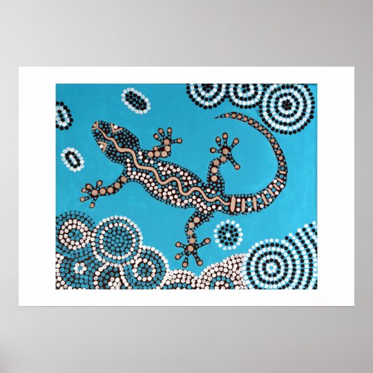 Aboriginal Art Gecko Poster Zazzle Ch