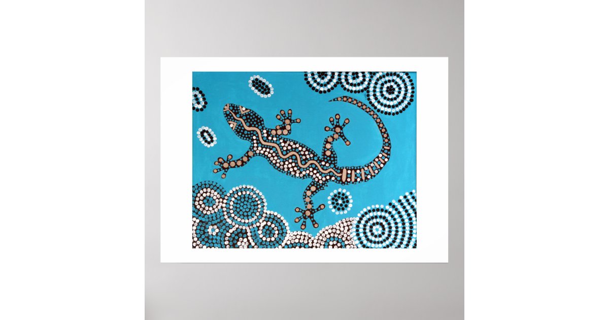 Aboriginal Art Gecko Poster Zazzle Ch