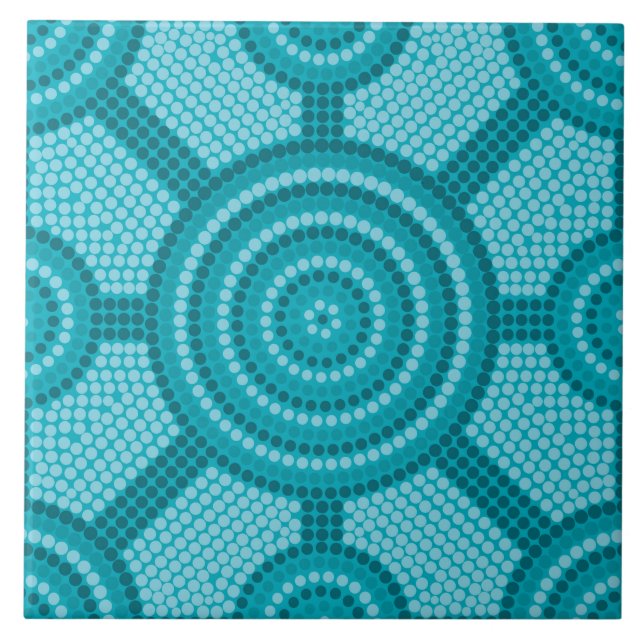 Aboriginal dot painting fliese (Vorderseite)