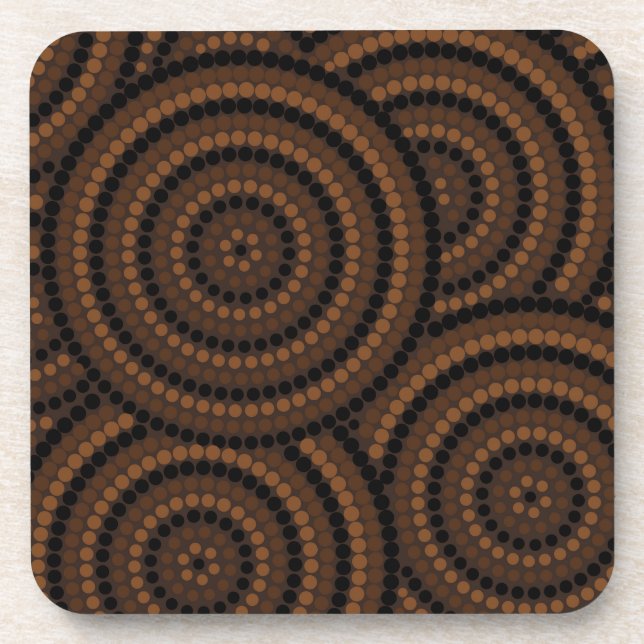 Aboriginal dot painting getränkeuntersetzer (Vorderseite)