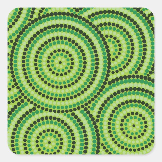 Aboriginal dot painting quadratischer aufkleber (Vorderseite)