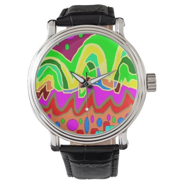 ABORIGINALTYP ART ABSTRAKT ARMBANDUHR (Vorderseite)