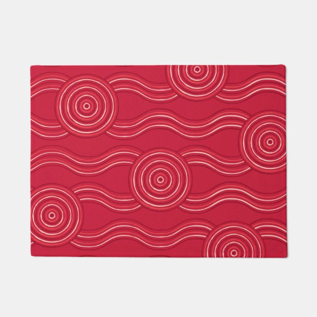 Aborigine Art Waratah Fußmatte (Vorderseite)