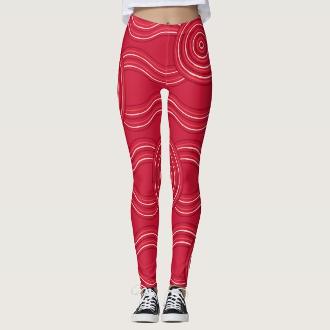 Aborigine Art Waratah Leggings (Vorderseite)