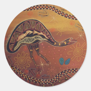 Aborigine Art Wild Emu Sticker