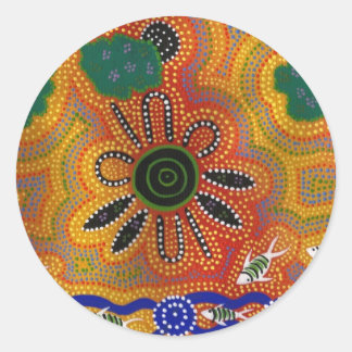 Aborigine Artwork Runder Aufkleber