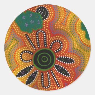 Aborigine Artwork Runder Aufkleber