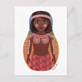 Aborigine Australian Matryoshka Postcard Postkarte