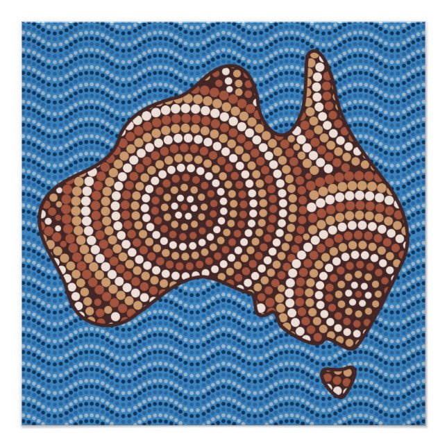 Aborigine-Australien Punktmalerei Poster (Vorderseite)