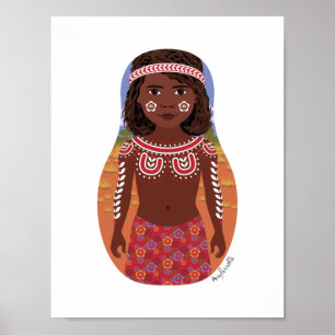 Aborigine-Australischer Matrjoschka-Plakat Poster