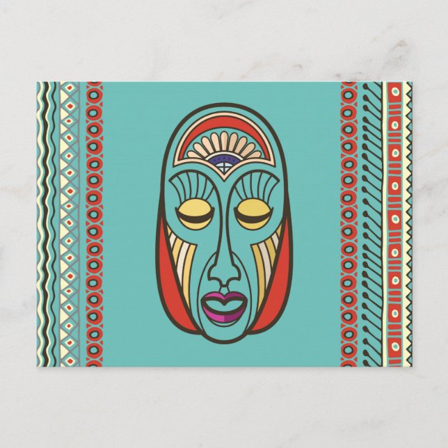 Aborigine Aztec Inca Mayan Mask Postkarte (Vorderseite)