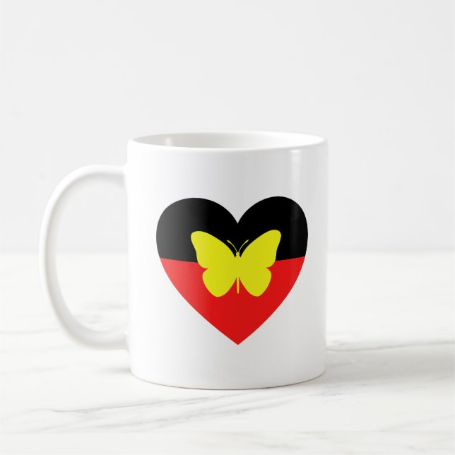 Aborigine-Butterfly-Fahne Kaffeetasse (Links)