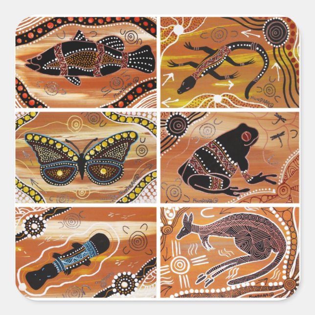 Aborigine-Collage Stickers (Vorderseite)