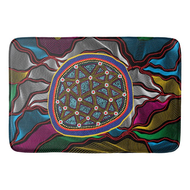 Aborigine-Design-15 Bath Mat Badematte (Vorderseite)