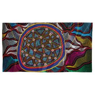 Aborigine Design-15 King Kissen Case Set Kissenbezug