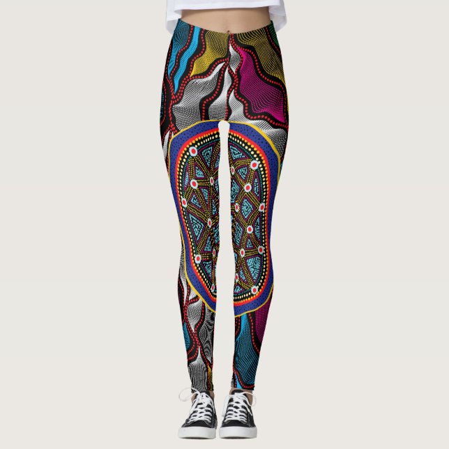 Aborigine Design-15 Leggings (Vorderseite)