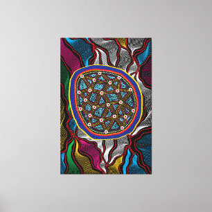 Aborigine Design-15 Stretched Canvas Print Leinwanddruck