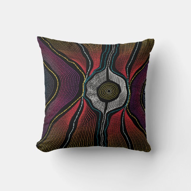 Aborigine Design-2-wirbelkissen Kissen (Vorderseite)
