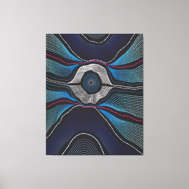 Aborigine Design-3 Stretched Canvas Print Leinwanddruck (Vorderseite)