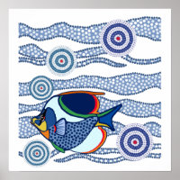 Aborigine Dot Art Fish-01