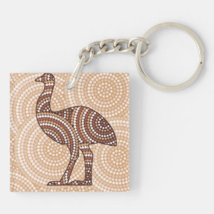 Aborigine-Emu-Punktmalerei Schlüsselanhänger