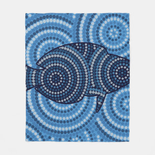 Aborigine-Fische Punktion Fleecedecke