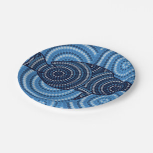 Aborigine-Fische Punktion Pappteller