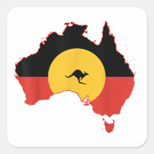 Aborigine-Flag T Shirt Australien Flaggengeschenk  Quadratischer Aufkleber