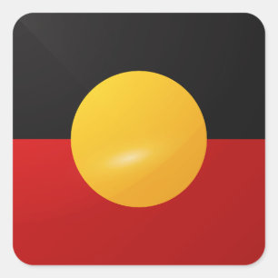 Aborigine-Hochglanzflagge Quadratischer Aufkleber
