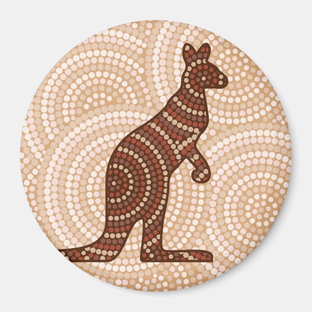 Aborigine-Kangaroo-Punktmalerei Magnet (Vorne)