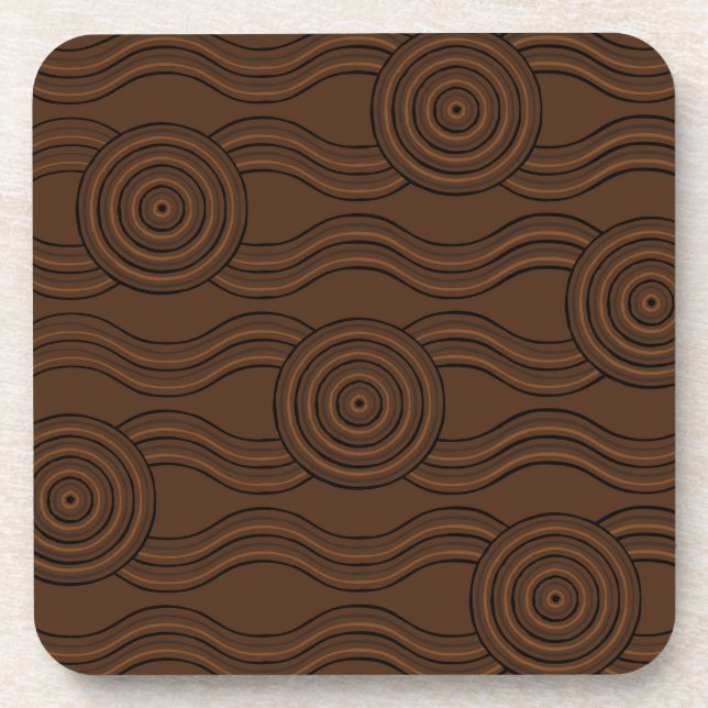 Aborigine-Kunst Erde Untersetzer (Vorderseite)