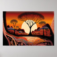 Aborigine-Kunst Inspiriert Landschaft