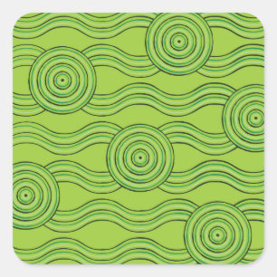 Aborigine-Kunst Quadratischer Aufkleber