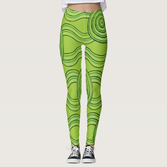 Aborigine-Kunst Rainforest Leggings (Vorderseite)