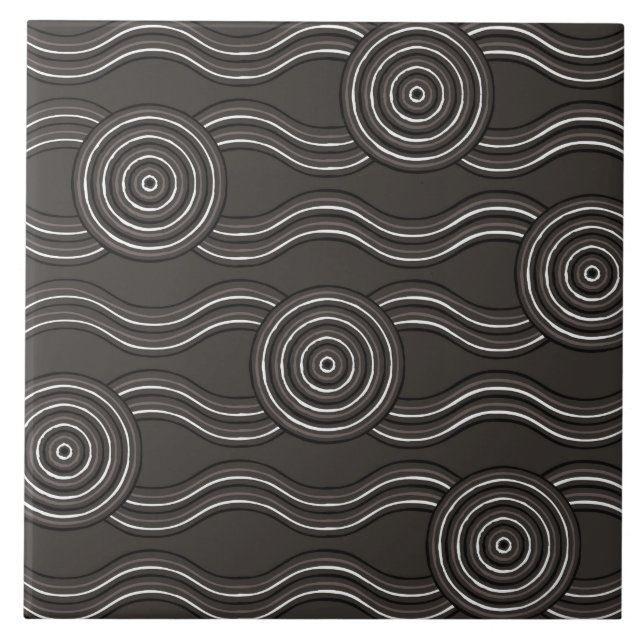 Aborigine-Kunststurm Fliese (Vorderseite)