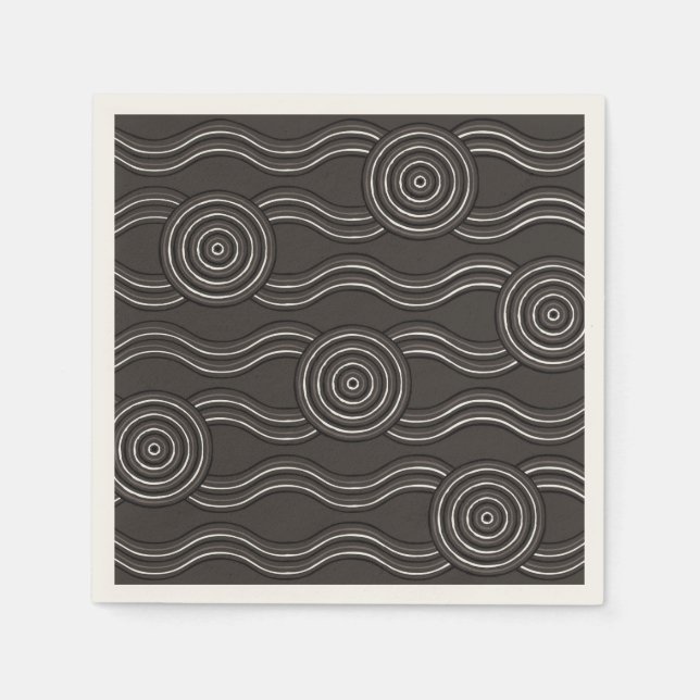 Aborigine-Kunststurm Serviette (Vorderseite)