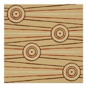 Aborigine-Linien- und Kreismalerei Poster