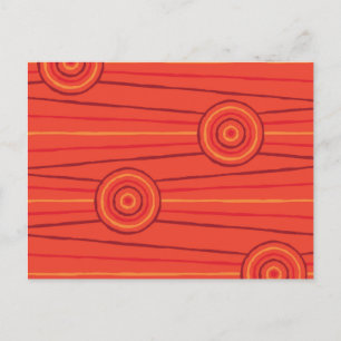 Aborigine-Linien- und Kreismalerei Postkarte