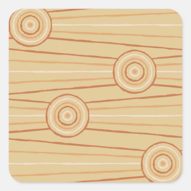 Aborigine-Linien- und Kreismalerei Quadratischer Aufkleber (Vorderseite)