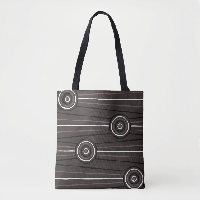 Aborigine-Linien- und Kreismalerei Tasche (Vorderseite)